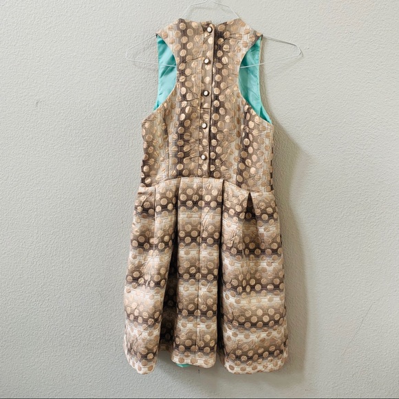 Hunter Dixon metallic polkadot fit flare dress 6 - Picture 2 of 6